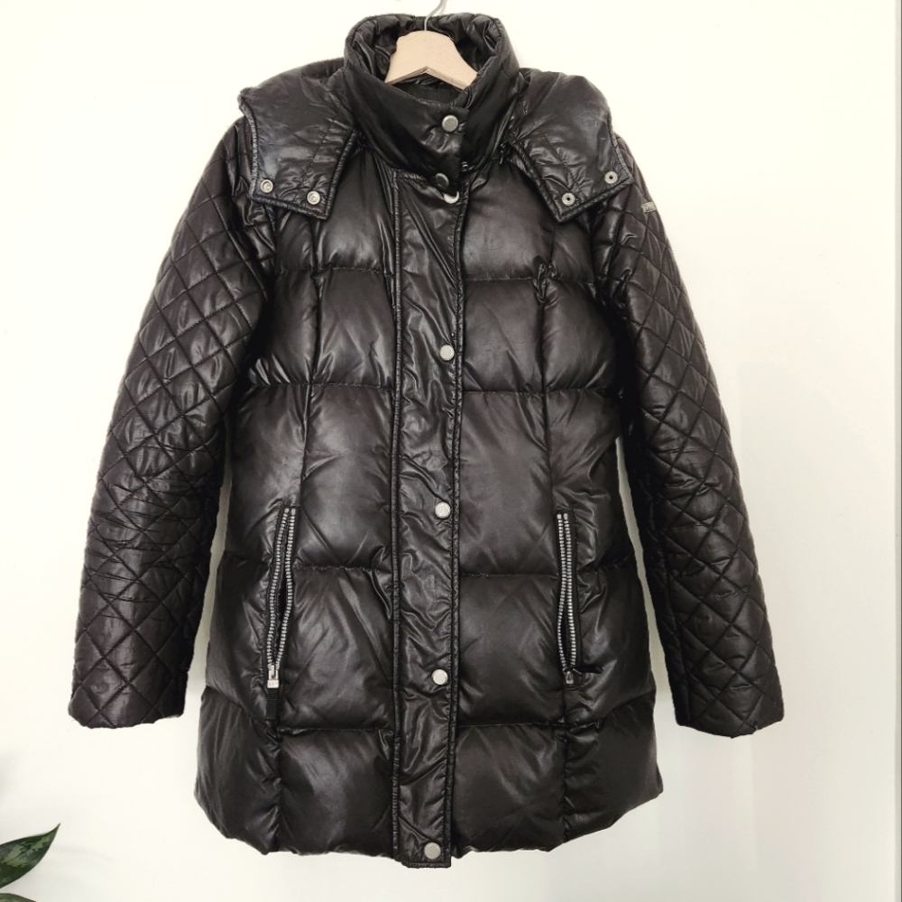 Andrew Marc Black Down Puffer Jacket  Coat - Picture 2 of 16